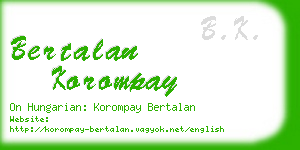 bertalan korompay business card